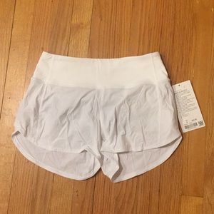 Lululemon white speed up short 4 inch size 4 NWT